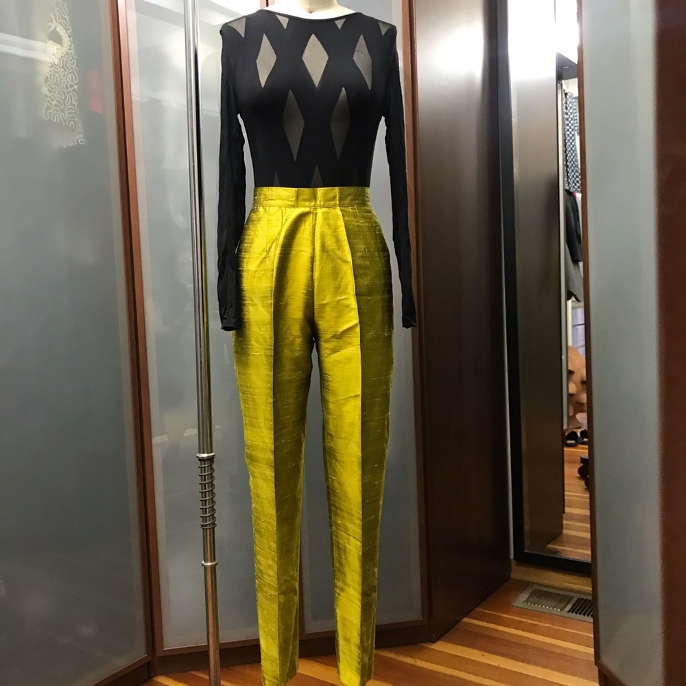 Brilliant gold Thai silk pants.